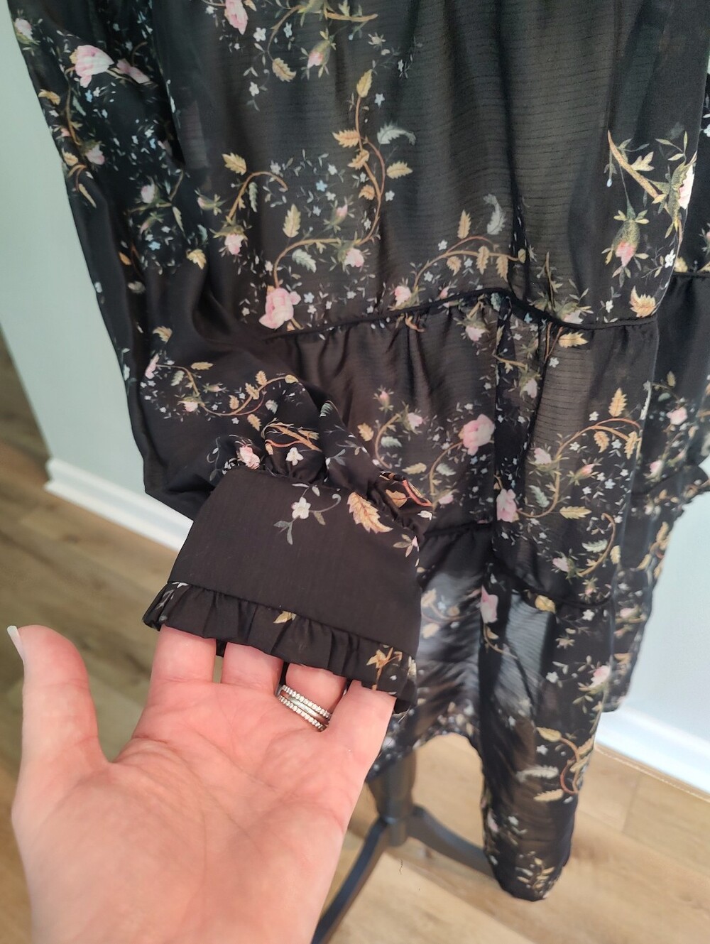 All Saints Mindy Oto Floral Women’s Mini Tiered Trapeze Dress Size 6 - Picture 11 of 16